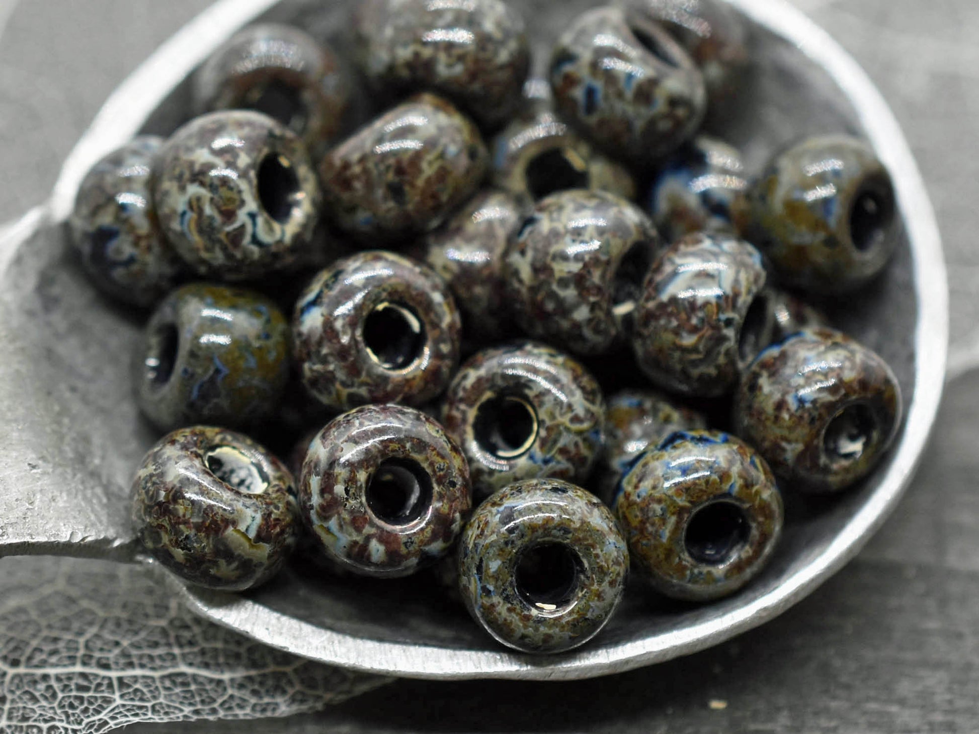 32/0 Seed Beads - Large Seed Beads - Picasso Beads - Czech Glass Beads - Approx 45 Beads - 20 grams (A123)