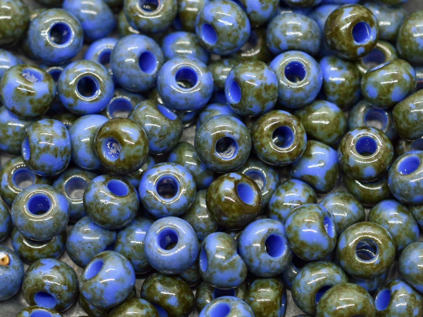 Large Seed Beads - Picasso Beads - Czech Glass Beads - 32/0 Seed Beads - Approx 45 Beads - 20 grams (B168)