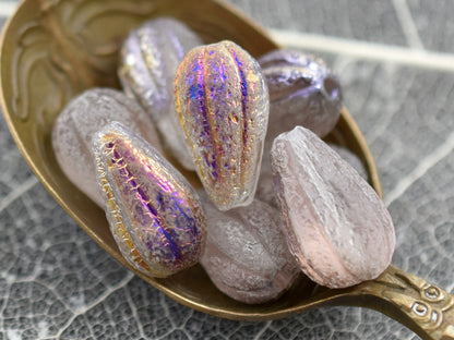 Czech Glass Beads - Melon Beads - Picasso Beads - Teardrop Beads -  Drop Beads - 10pcs - 13x8mm - (A682)