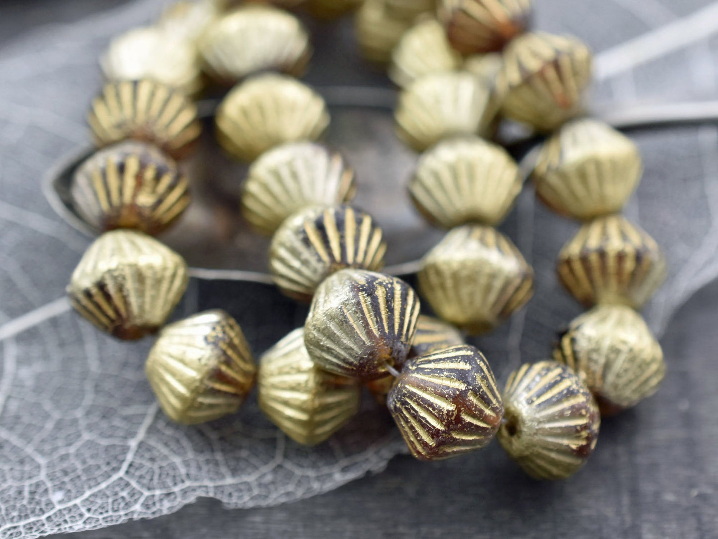 Czech Glass Beads - Bicone Beads - Chunky Beads - Picasso Beads - 11mm - 10pcs (4628)