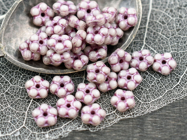 Daisy Spacers - Daisy Beads - Czech Glass Beads - Flower Beads - Forget Me Not Beads - Spacer Beads - 5mm - 50pcs - (2415)