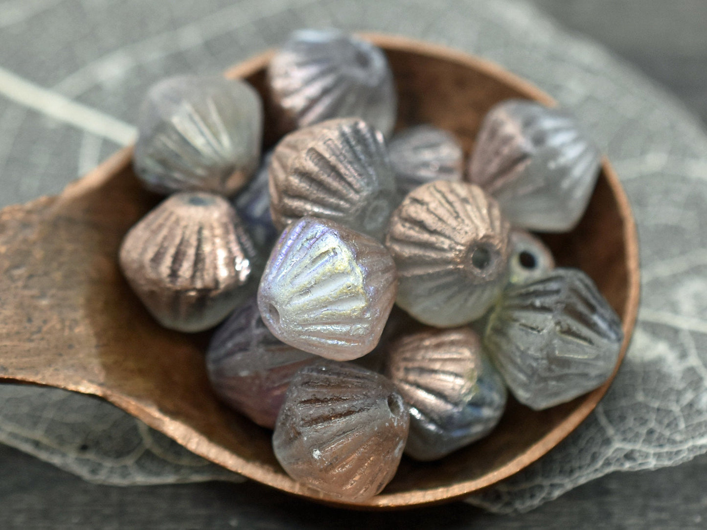 Czech Glass Beads - Bicone Beads - Etched Beads - Matte Beads - Picasso Beads - 11mm - 10pcs (B346)