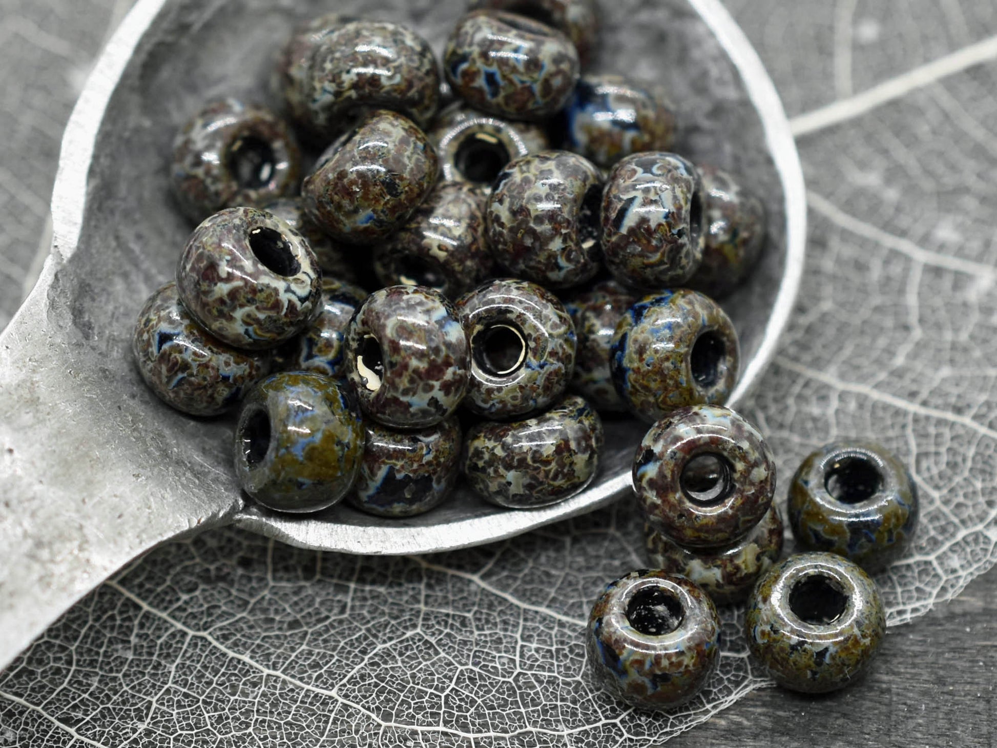 32/0 Seed Beads - Large Seed Beads - Picasso Beads - Czech Glass Beads - Approx 45 Beads - 20 grams (A123)