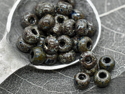 32/0 Seed Beads - Large Seed Beads - Picasso Beads - Czech Glass Beads - Approx 45 Beads - 20 grams (A123)