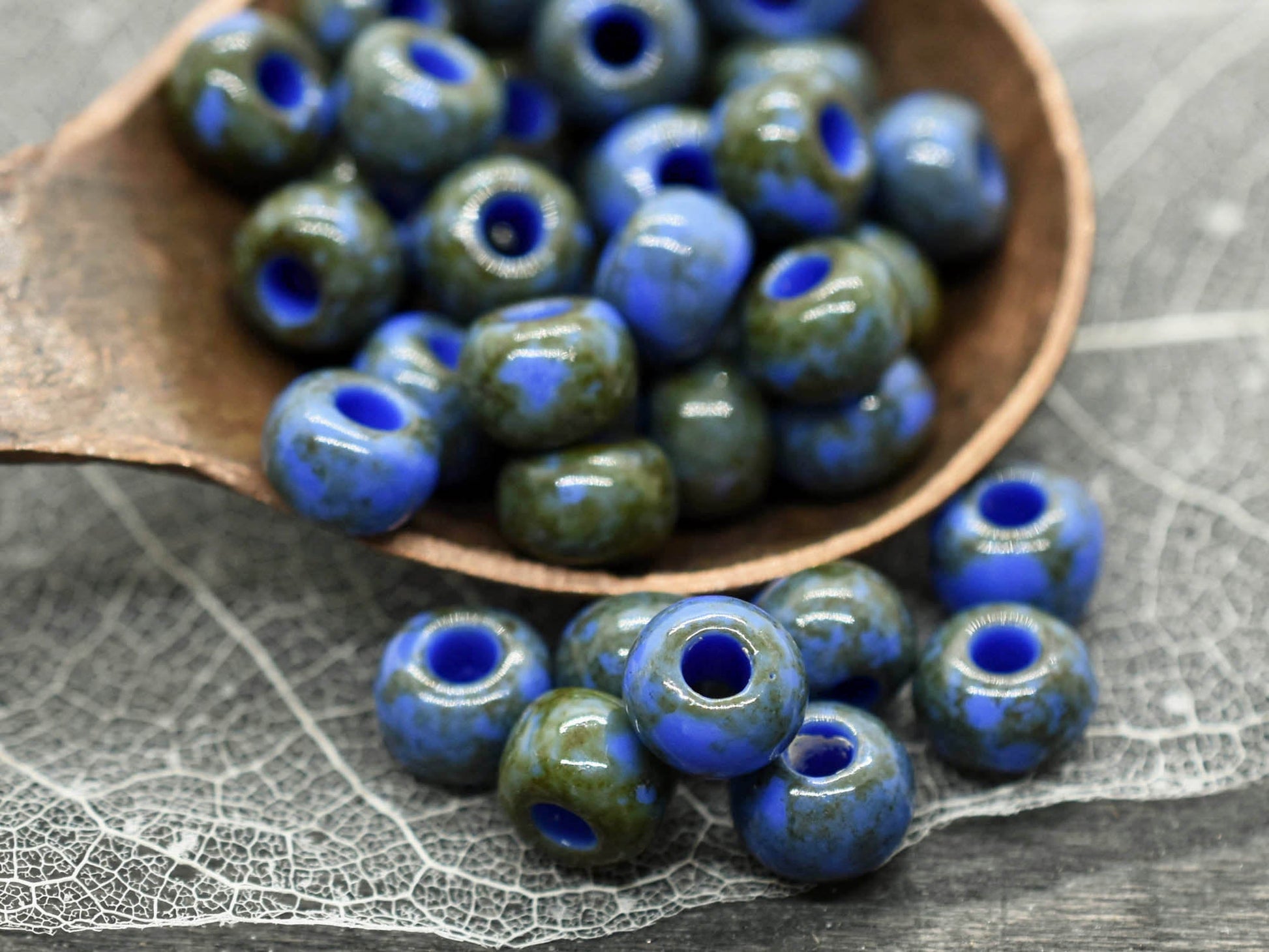 Large Seed Beads - Picasso Beads - Czech Glass Beads - 32/0 Seed Beads - Approx 45 Beads - 20 grams (B168)