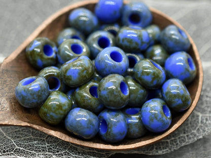 Large Seed Beads - Picasso Beads - Czech Glass Beads - 32/0 Seed Beads - Approx 45 Beads - 20 grams (B168)