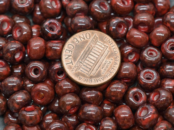 Picasso Seed Beads - Large Seed Beads - Czech Glass Beads - 32/0 Seed Beads - Approx 45 Beads - 20 grams (B583)