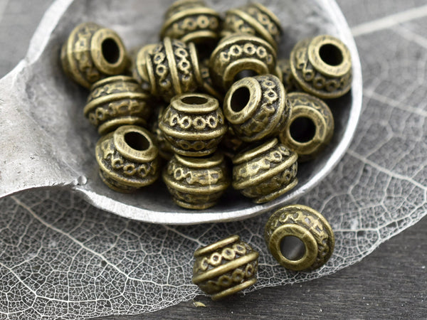 Vintage Metal Beads, Brass Old Style Beads
