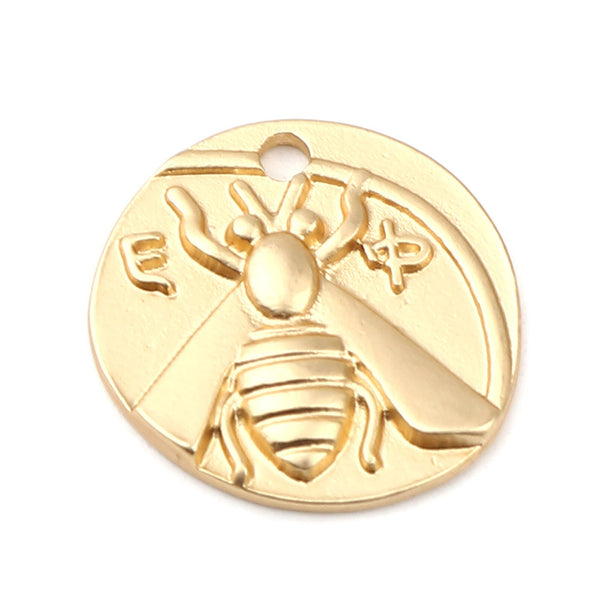 *2* 20mm Matte Gold Bee Charms