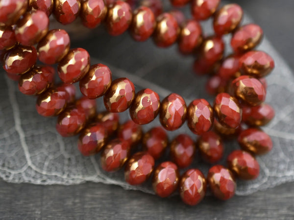 Czech Glass Beads - Rondelle Beads - Fire Polished Beads - Czech Glass Rondelle - 25pcs - 5x7mm - (3982)
