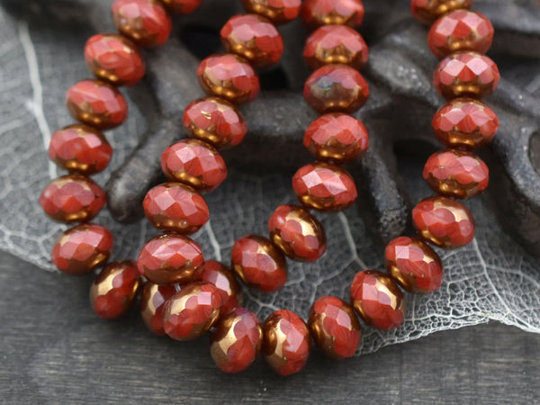 Czech Glass Beads - Rondelle Beads - Fire Polished Beads - Czech Glass Rondelle - 25pcs - 5x7mm - (3982)