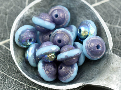 Czech Glass Beads - Saturn Beads - Saucer Beads - Planet Beads - Picasso Beads - UFO - 10pcs - 7x9mm - (139)
