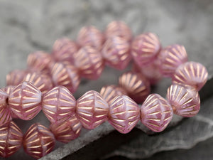 Large Hole Beads - Czech Glass Beads - NEW Czech Beads - Picasso Beads - Bicone Beads - 9mm - 10pcs (A118)