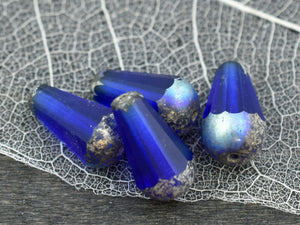 Tear Drop Beads - Czech Glass Beads - Drop Beads - Picasso Beads - Faceted Beads - 8x15mm - 4pcs - (4179)