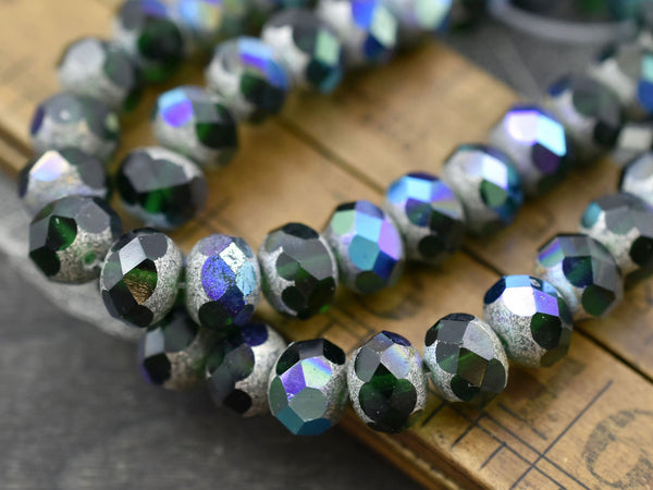 Rondelle Beads - Czech Glass Beads - Faceted Rondelle - Czech Spacer Beads - 25pcs - 6x8mm (B218)