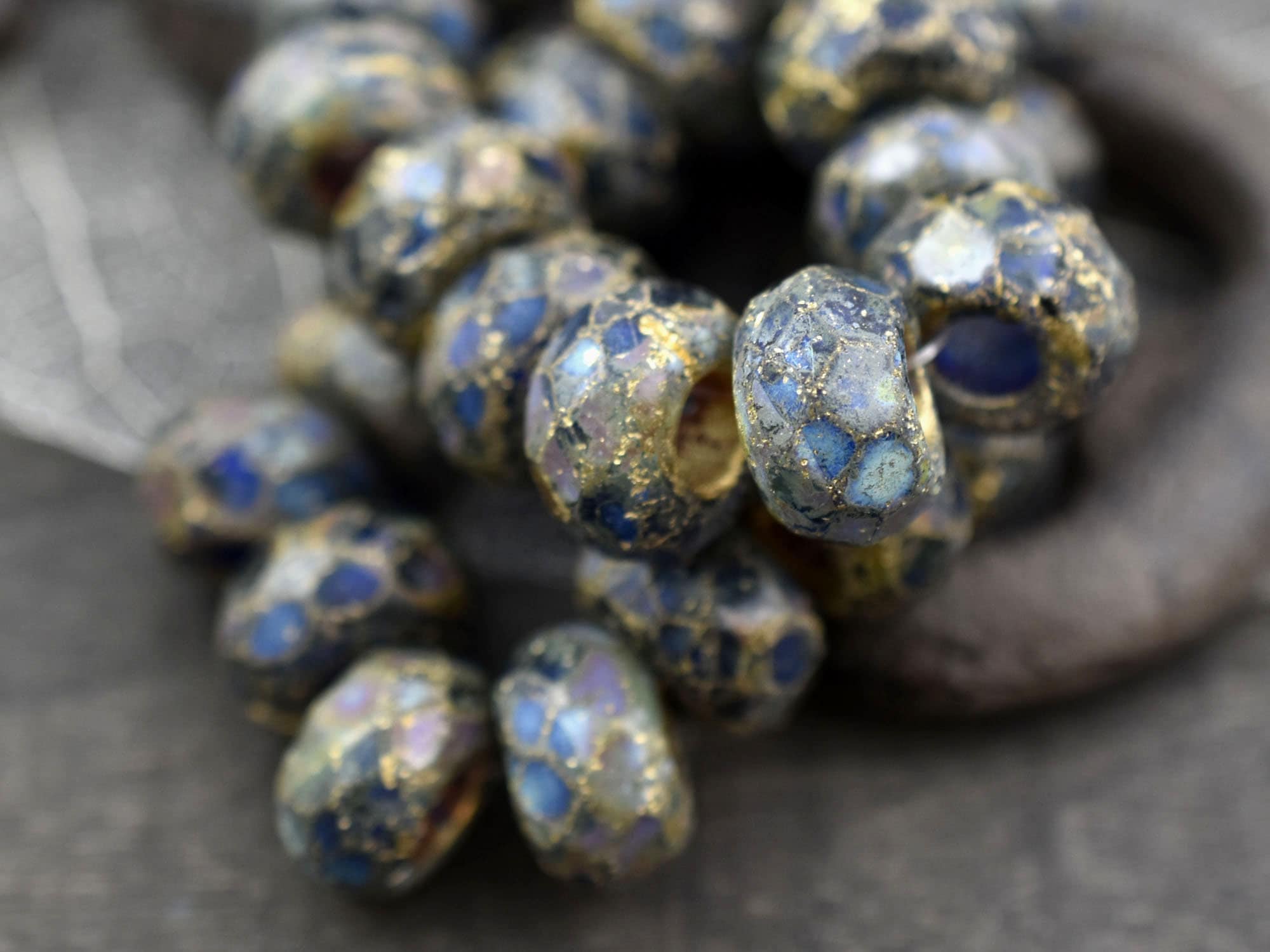 Gunmetal w/ Crystal Rhinestone Rondelle Spacer Beads 6mm (Sku 1600) Czech Glass Beads by GR8BEADS - The Bead Obsession