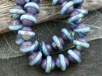 Czech Glass Beads - Saturn Beads - Saucer Beads - Planet Beads - Picasso Beads - UFO - 10pcs - 7x9mm - (139)