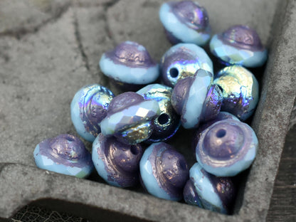 Czech Glass Beads - Saturn Beads - Saucer Beads - Planet Beads - Picasso Beads - UFO - 10pcs - 7x9mm - (139)