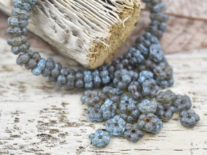 Czech Glass Beads - Daisy Spacers - Daisy Beads - Flower Beads - Forget Me Not Beads - Spacer Beads - 5mm - 50pcs - (3188)