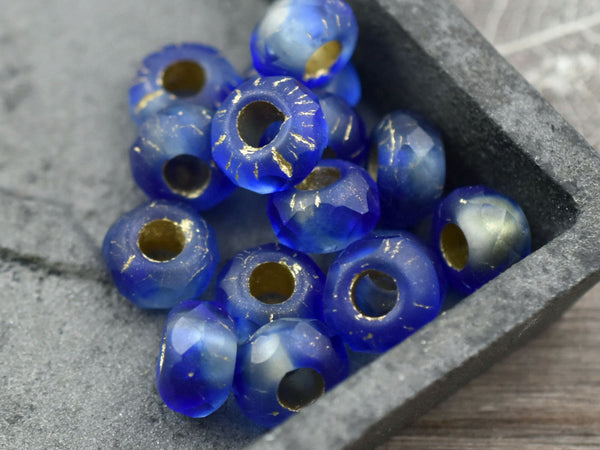 Czech Glass Beads - Roller Rondelle - Large Hole Beads - Fire Polished Beads - Rondelle Beads - Roller Beads -  5x8mm - 10pcs - (4309)