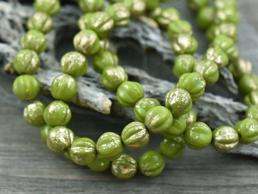 Czech Glass Beads - Melon Beads - Round Beads - Picasso Beads - 6mm - 25pcs (383)