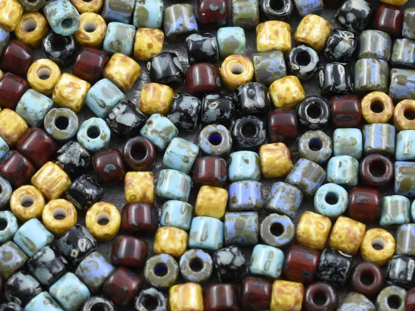 Picasso Beads - Czech Glass Beads - Seed Beads - Rola Beads - 6x4mm - 4.5mm - 50pcs