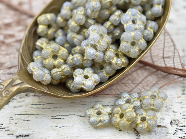 Czech Glass Beads - Daisy Spacers - Daisy Beads - Flower Beads - Forget Me Not Beads - Spacer Beads - 5mm - 50pcs - (3693)