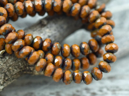 3x5mm Rondelle Beads - Czech Glass Beads - Picasso Beads - Baby Rondelles - Fire Polished Beads - 30pcs (2706)