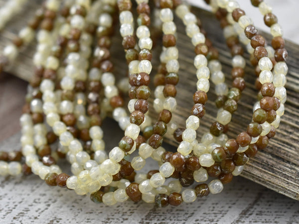 Fire Polished Beads - 3mm Beads - Round Beads - Czech Glass Beads - 3mm Round - Faceted Beads - 50pcs (5085)