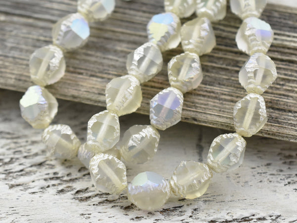 Czech Glass Beads - Picasso Beads - Bicone Beads - Faceted Beads - 9x7mm - 6pcs - (A108)