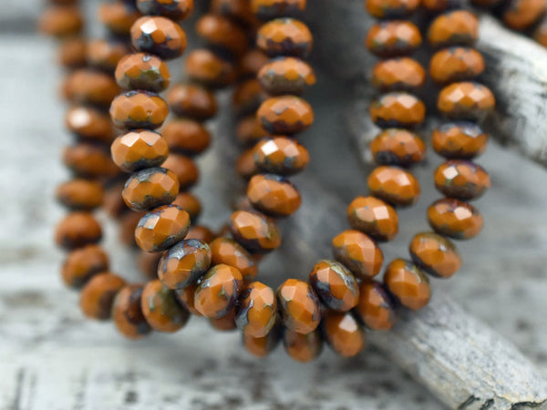 3x5mm Rondelle Beads - Czech Glass Beads - Picasso Beads - Baby Rondelles - Fire Polished Beads - 30pcs (2706)