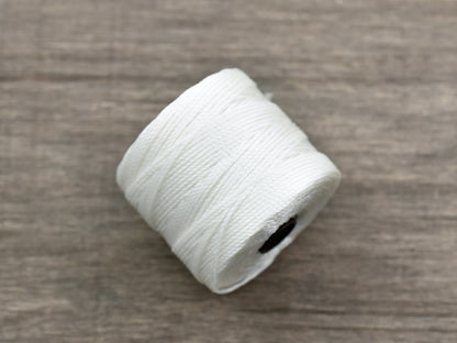 S-Lon Bead Cord - Superlon Bead Cord - Knotting Cord - Macrame Cord -  77 Yard Spool - TEX210 - White (3382)