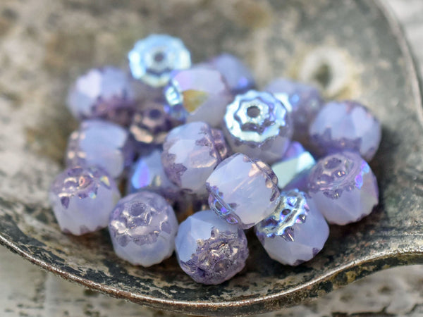Czech Glass Beads - Cathedral Beads - Purple Beads - Fire Polish Beads - Choose from 6mm or 8mm
