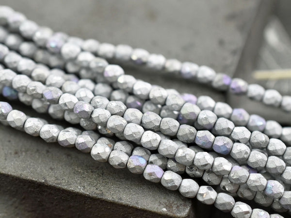 Czech Glass Beads - Fire Polish Beads - Matte Beads - Glitter Beads - 4mm or 6mm