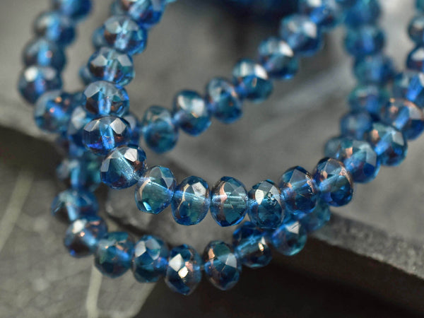 Czech Glass Beads - Rondelle Beads - Fire Polished Beads - Small Beads - 3x5mm - 30pcs (257)