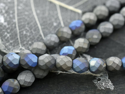 Czech Glass Beads - Fire Polish Beads - Matte Beads - Glitter Beads - 4mm 6mm 8mm