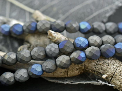 Czech Glass Beads - Fire Polish Beads - Matte Beads - Glitter Beads - 4mm 6mm 8mm