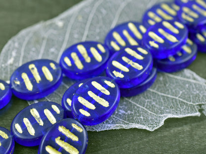 Czech Glass Beads - Large Glass Beads - Oval Beads - Pendant Beads - Focal Beads - Chunky Beads - 25x18mm - 2pcs (676)