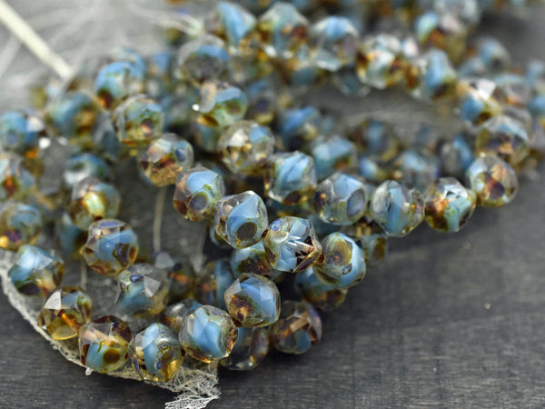 Picasso Beads - Czech Glass Beads - Central Cut Beads - Round Beads - 9mm - 10pcs - (1463)