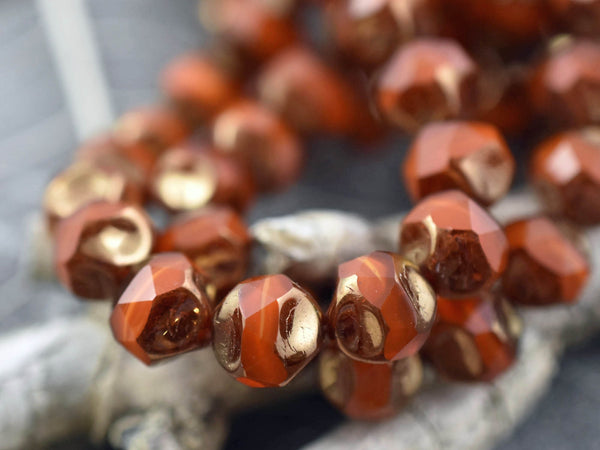 Picasso Beads - Czech Glass Beads - Central Cut Beads - Round Beads - 9mm - 10pcs - (A133)