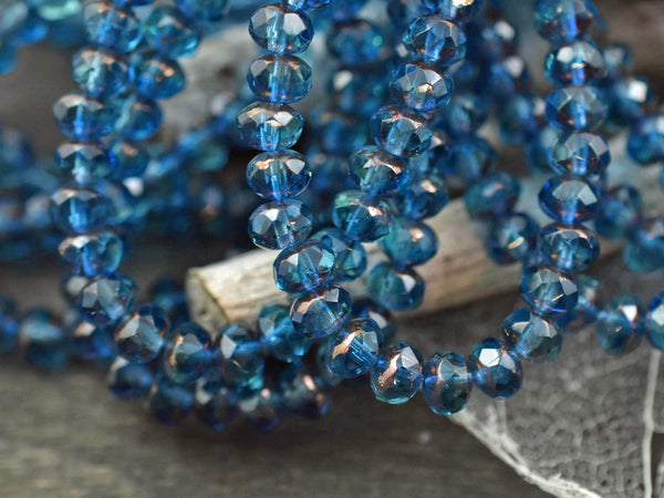 Czech Glass Beads - Rondelle Beads - Fire Polished Beads - Small Beads - 3x5mm - 30pcs (257)