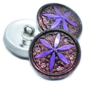 Czech Glass Buttons - Shank Buttons - Artisan Button - Handmade Button - 18mm (1694) 1pcs