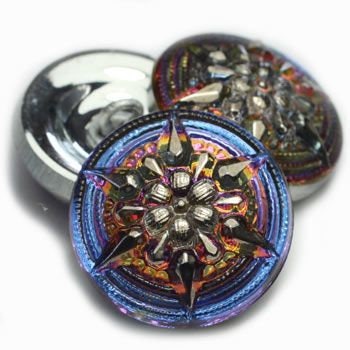 Czech Glass Buttons - Shank Buttons - Artisan Button - Handmade Button - 18mm (2405) 1pcs
