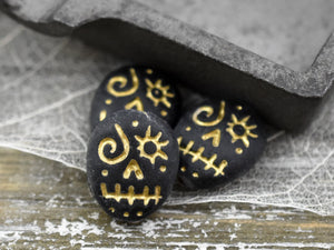 Czech Glass Beads - Skull Beads - Sugar Skull - Picasso Beads - Voodoo Beads - 15x13mm - 4pcs - (2023)