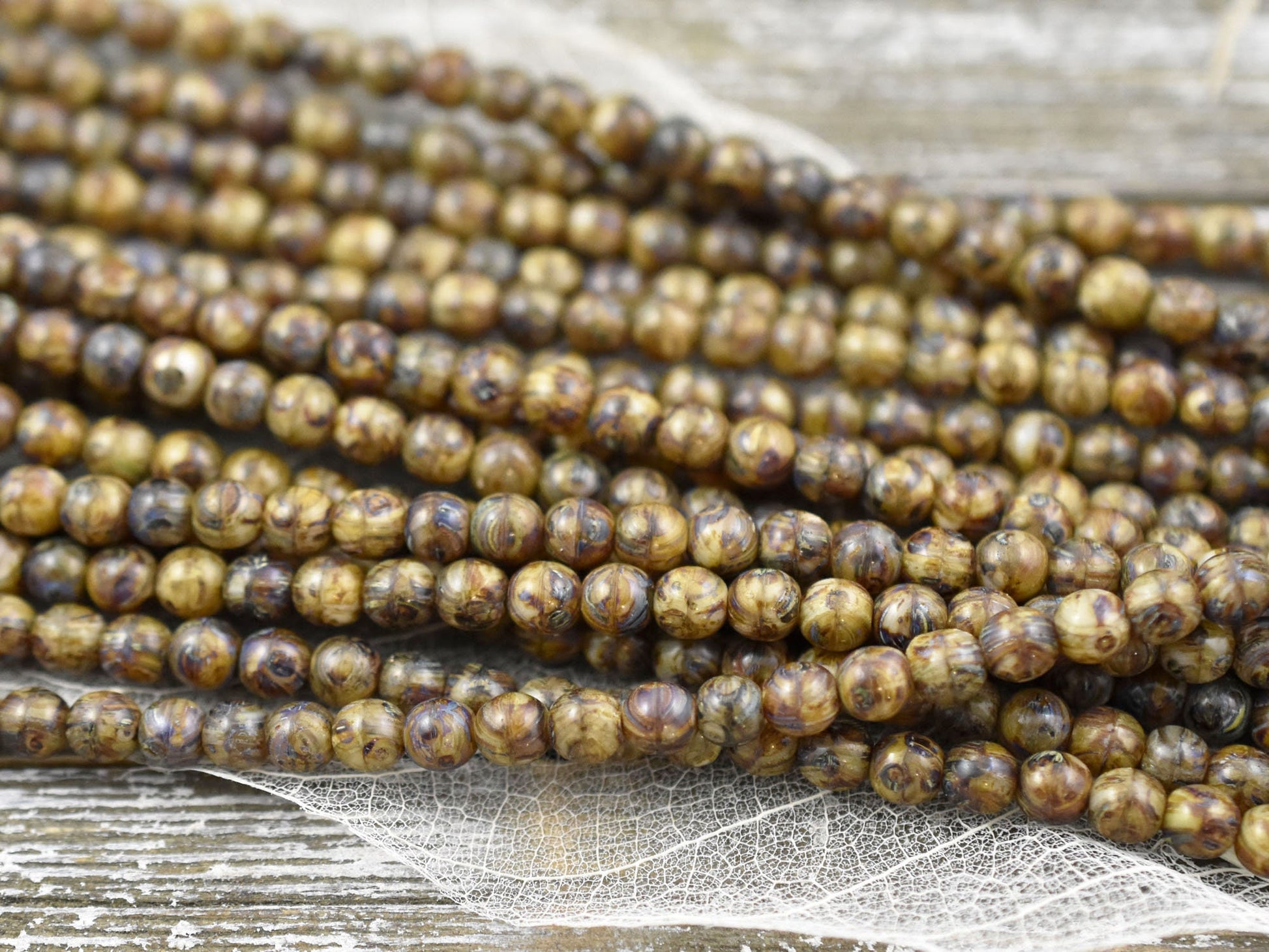 Picasso Beads - Czech Glass Beads - 5mm Beads - Druks - Druk Beads - Round Beads - 5mm - 42pcs - (2868)