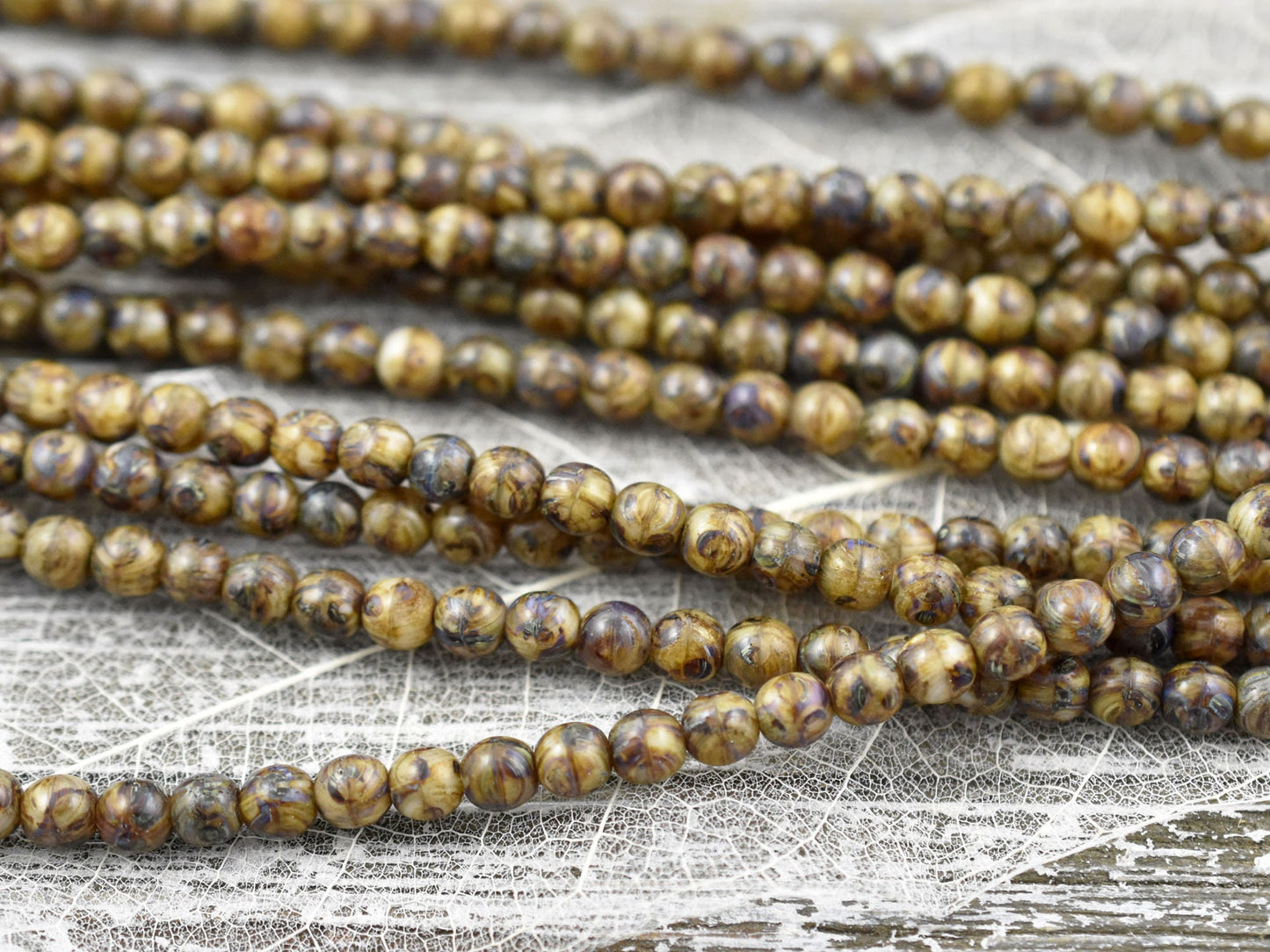 Picasso Beads - Czech Glass Beads - 5mm Beads - Druks - Druk Beads - Round Beads - 5mm - 42pcs - (2868)