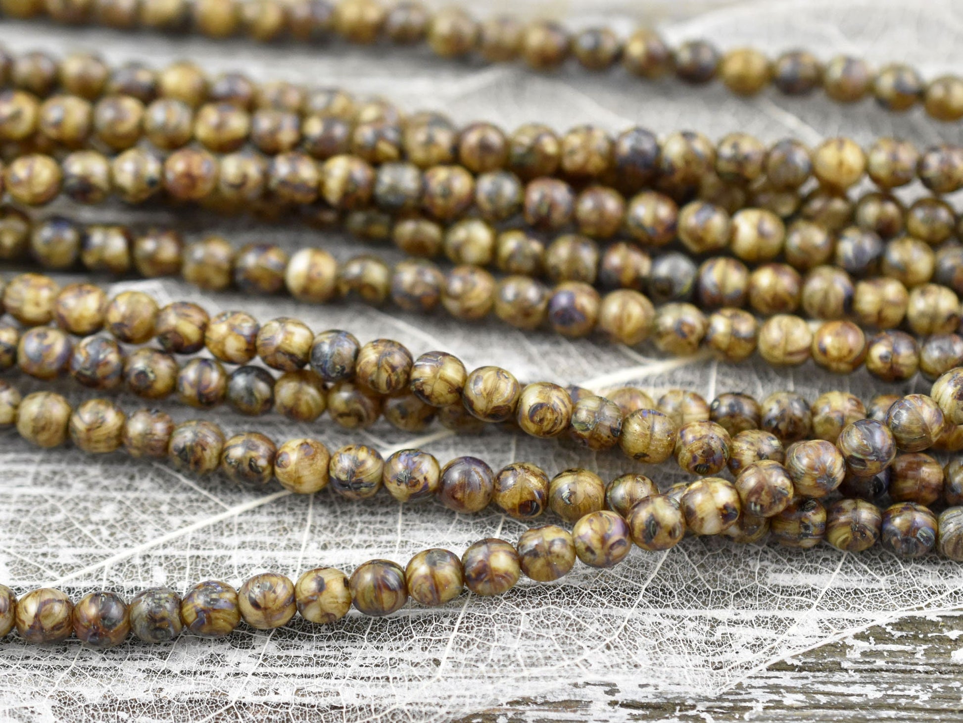 Picasso Beads - Czech Glass Beads - 5mm Beads - Druks - Druk Beads - Round Beads - 5mm - 42pcs - (2868)