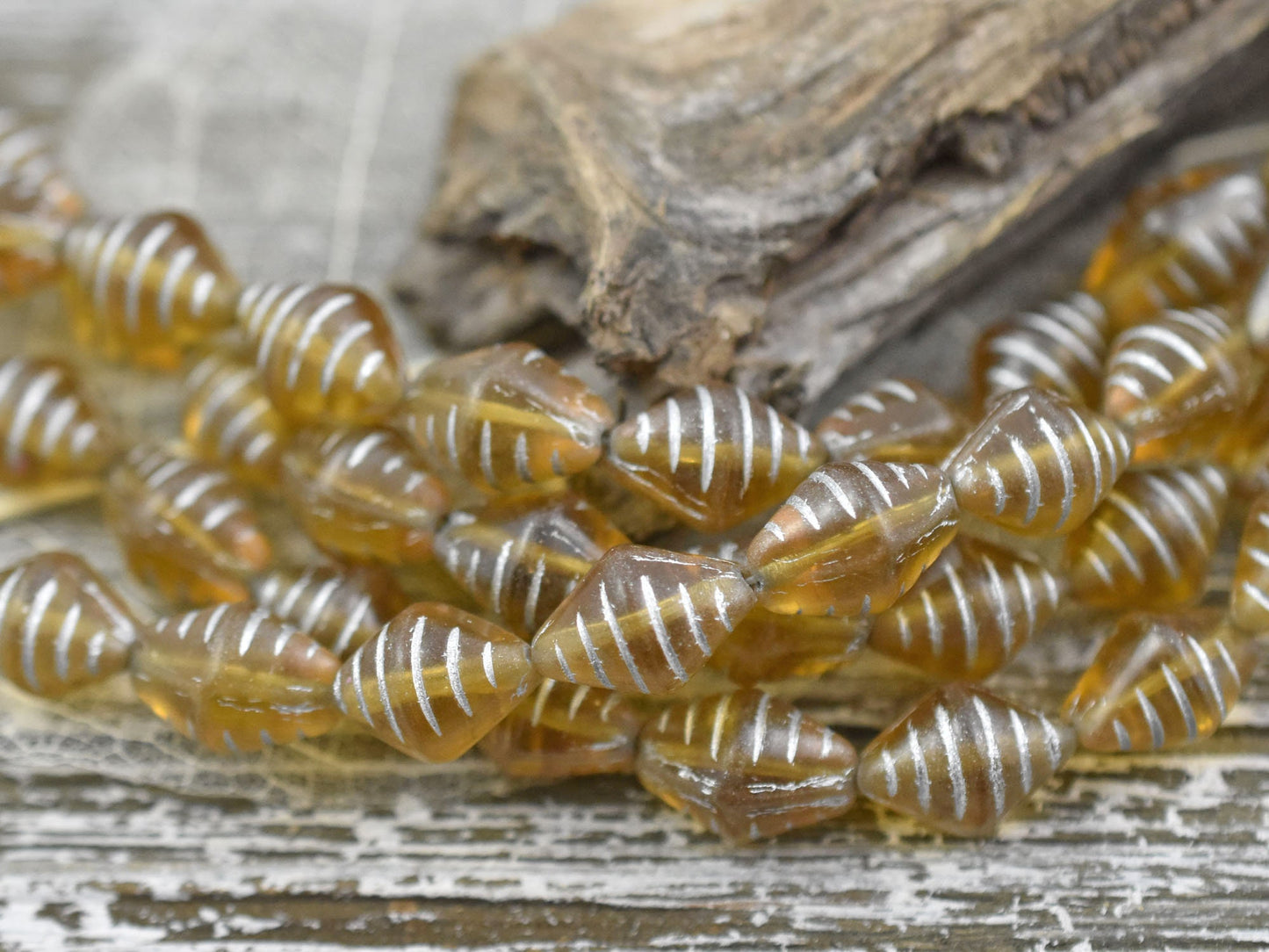 Czech Glass Beads - Vintage Beads - Bicone Beads - Matte Beads - Picasso Beads - 12x9mm - 10pcs - (B127)