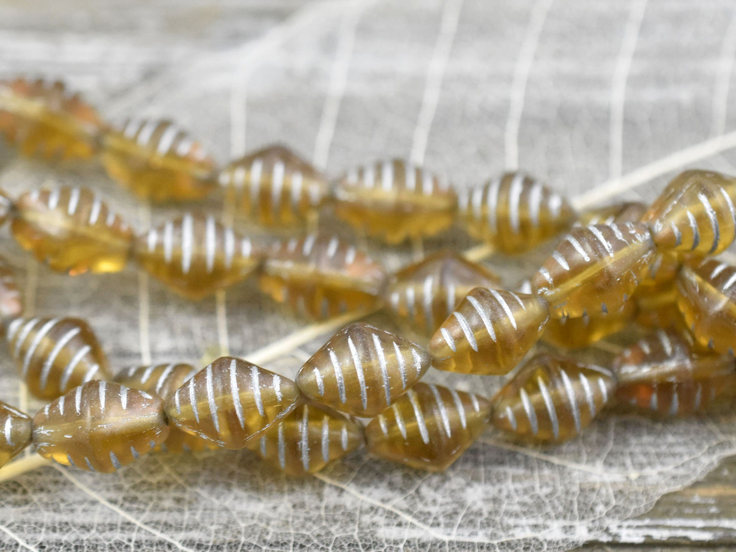 Czech Glass Beads - Vintage Beads - Bicone Beads - Matte Beads - Picasso Beads - 12x9mm - 10pcs - (B127)