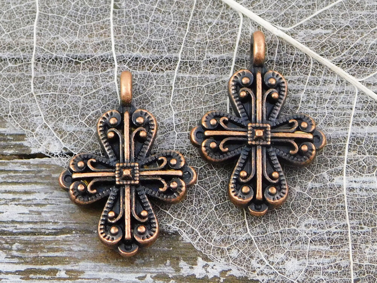 Cross Pendant - Cross Charms - Religious Charms - Catholic Charms - 2pcs - Choose Your Color